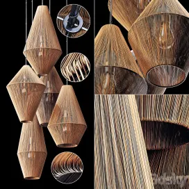Lamp Wood Rattan Wicker